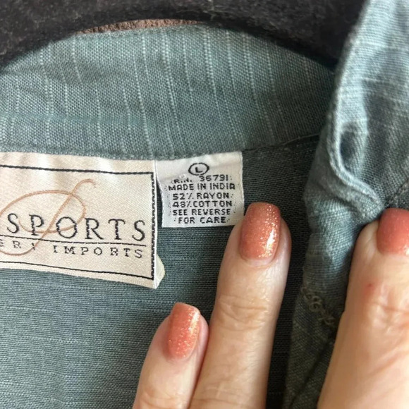 Pier One Imports Vintage Boho Mini Pleat Bib Front Tunic Length Top Size Large - Picture 3 of 8